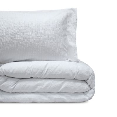 Funda nórdica 2 piezas 100% algodón Percal 220 hilos Crepon Blanco