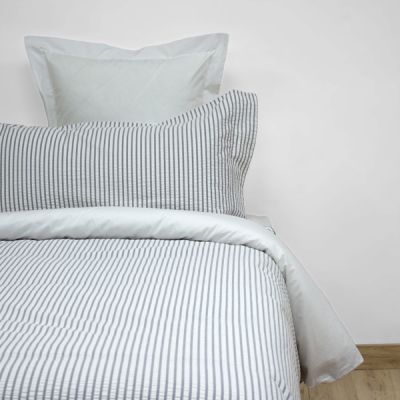 Funda nórdica 2 piezas 100% algodón Percal 220 hilos Crepon Gris