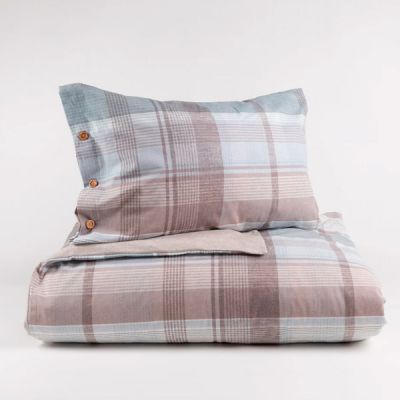 Funda nórdica de franela 100% algodón modelo Gambito Azul