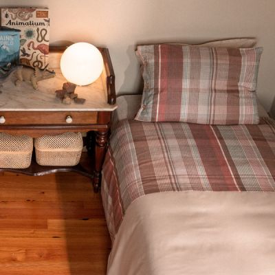 Funda nórdica de franela 100% algodón modelo Gambito Tierra