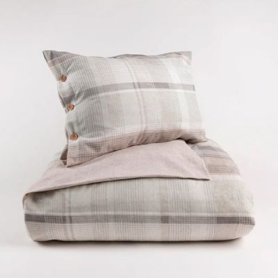 Funda nórdica de franela 100% algodón modelo Gambito Gris