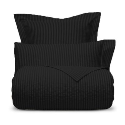 Funda nórdica 2 piezas 100% algodón Percal 220 hilos Crepon Negro