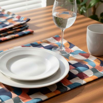 Individual de mesa 35 x 45 cm doble cara Retro Pequeño