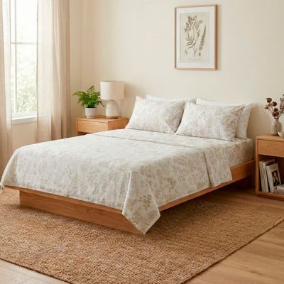 Juego de sábanas 100% Algodón 2 piezas - 300 hilos Bolonya, Cool Barcelona