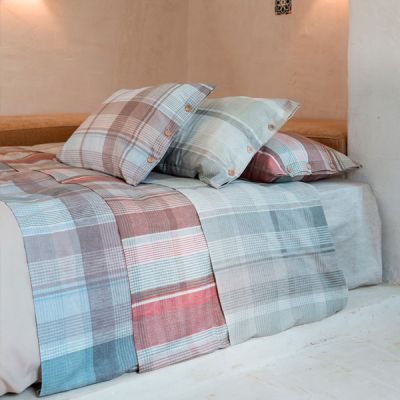 Juego de cama de franela 100% algodón modelo Gambito Gris