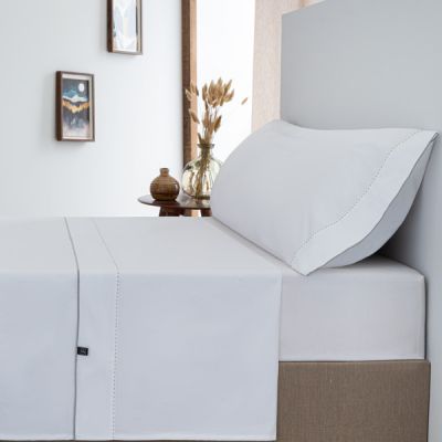 Juego de cama 3 piezas 100% algodón Percal de 200 hilos Mikonos Gris