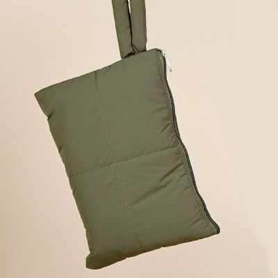 Neceser pequeño 20x16 cm acolchado saco Caqui