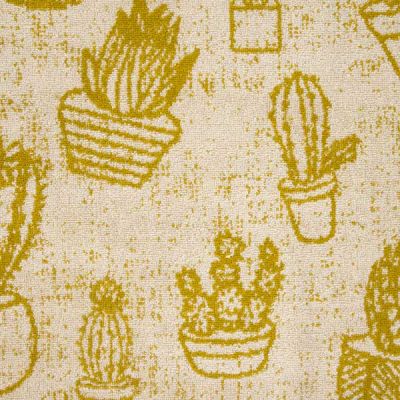 Paño de cocina de rizo 100% algodón Cactus Mostaza