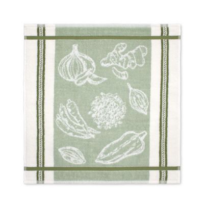 Paño de cocina de rizo 100% algodón Zucca Verde