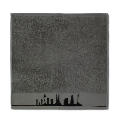 Paño de cocina 100% algodón Skyline Barcelona Gris