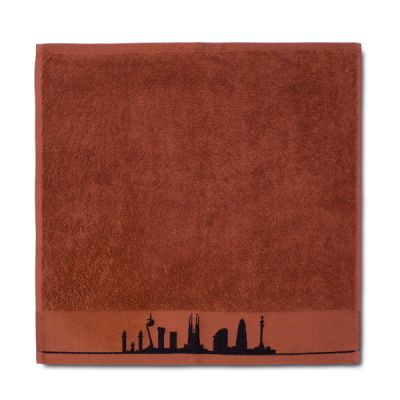 Paño de cocina 100% algodón Skyline Barcelona Teja