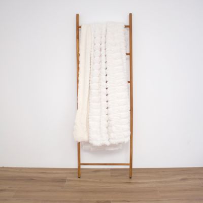 Plaid de pelo corto en relieve Asil Blanco