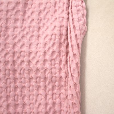 Plaid efecto nido de abeja 100% algodón Cork Rosa