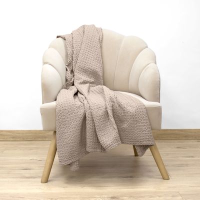 Plaid efecto nido de abeja 100% algodón Cork Camel