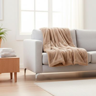 Plaid Luxe 130 x 170 cm Taupe