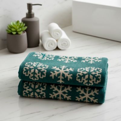 Toalla de lavabo Navidad Snow Verde