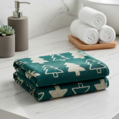 Toalla de lavabo Navidad Tree Verde