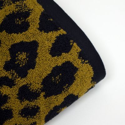 Toalla lavabo 100% algodón Leopardo Ocre