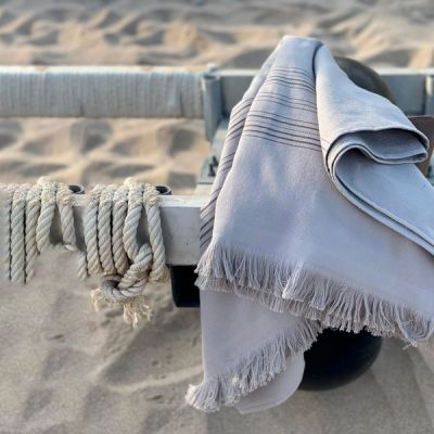 Toalla/pareo de playa 100% algodón 90 x 180 cm Cancún Gris