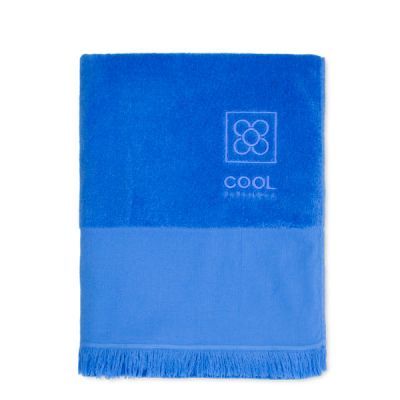 Toalla playa 90 x 160 cm de rizo 100% algodón Stone Wash Cool Barcelona Azul