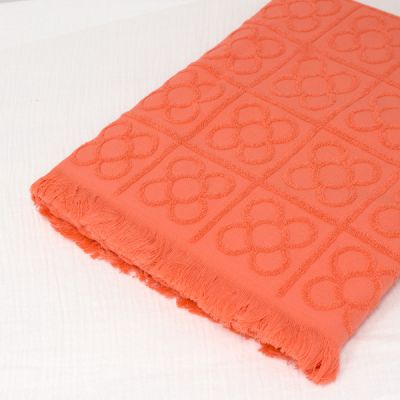 Toalla/pareo de playa 100 x 180 cm 100% algodón Flor de Bcn Coral
