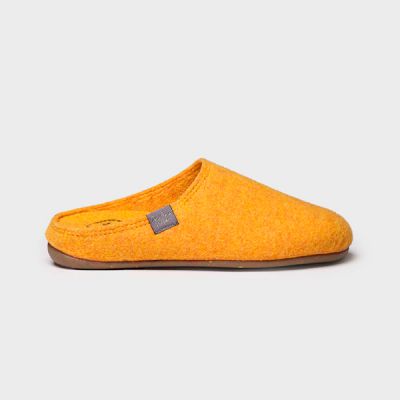 Zapatilla de casa tipo zueco para mujer en fieltro reciclado MONA-FR Amarillo Toni Pons 