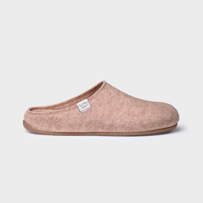 Zapatilla de casa tipo zueco para mujer en fieltro reciclado MONA-FR Beige Toni Pons 