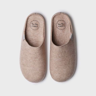 Zapatilla de casa tipo zueco para hombre en fieltro reciclado NEO-FR Beige Toni Pons 